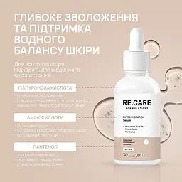 Інтенсивна зволожувальна сироватка для обличчя Re.Care Extra Hydration Serum, 30 мл - мініатюра 4