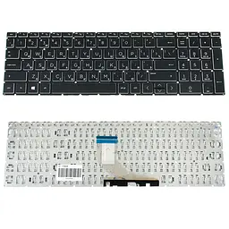 Клавіатура для ноутбука HP (250 G7 255 G7 series) rus чорний без фрейма білий bezzel