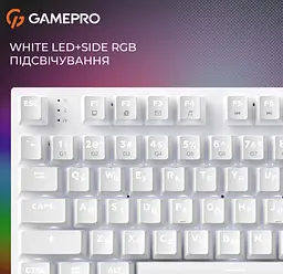 Механічна ігрова клавіатура GamePro MK-124-W USB Hot-Swap Outemu Red Switch White - мініатюра 8