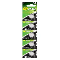 Батарейки GP LITHIUM Button Cell 3.0V CR2025-2CPU5 Літієва CR2025 5 шт.