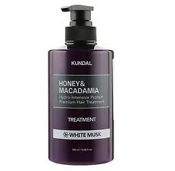 Поживний кондиціонер з медом та олією макадамії Honey & Macadamia Protein Hair Treatment White Musk Kundal 500 мл