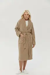 Халат махровий unisex Lotus Home - Basic New Line бежевий 3XL - мініатюра 2