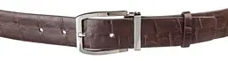 Ремінь чоловічий з натуральної шкіри крокодила коричневий CROCODILE LEATHER 18178 100 см - мініатюра 6