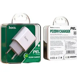 Мережевий зарядний пристрій Hoco C76A Plus Speed Source PD20W White [170759] - мініатюра 4