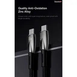Кабель Baseus USB Type-C Glimmer Series Power Delivery Type-C to Type-C 100W 1m White (CADH000702) - мініатюра 13