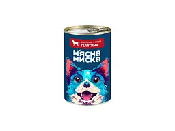 Консерви для собак М'ясна Миска шматочки в соусі з телятиною 415 г (4820255192154)