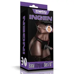 Страпон Ingen Easy Strap-On Set 7", 18 см (чорний)