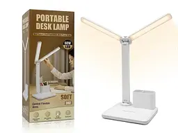 Настільна акумуляторна LED-лампа від USB з подвійним плафоном та органайзером Soft 302 
