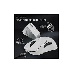 Мишка Ajazz AJ179PRO Wireless/Bluetooth/USB Charging Dock White (AJ179-PRO-W) - мініатюра 12