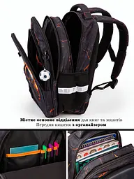 Шкільний рюкзак з ортопедичною спинкою для хлопчика School Standard 475 гр 17,5 л Чорний - мініатюра 3