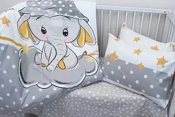 Комплект постільної білизни в ліжечко Tag Tekstil Sweet sleeper grey для немовлят Слоник (сірий) - мініатюра 2
