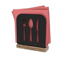 Серветниця металева Nice & Cozy Bistro M для серветок 12х12 см з дерев'яною основою чорна