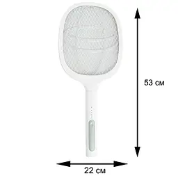 Електрична мухобойка Multifunction Electric mosquito Swatter Біла, ракетка від комарів із док станцією (ST) - мініатюра 4
