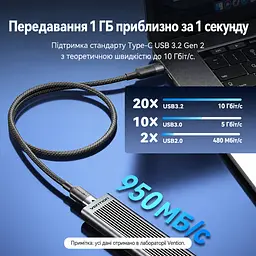 Кабель Vention TRGBF USB-C - USB-C USB 3.2 Gen 2 PD 100 Вт 4K 1 м чорний (TRGBF) - мініатюра 5