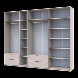 Розпашна Шафа для одягу Doros Лукас Кашемір 3+4 ДСП 300х50х240 (42005132) - мініатюра 3