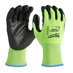 Рукавиці робочі сигнальні Hi-Vis Milwaukee з опором порізам 2/B рівня розмір 10/XL