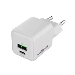 Зарядний пристрій Canyon CU20AC GaN 20W 1xPD 1xQC EU White (CNS-CUW20AC) - мініатюра 2