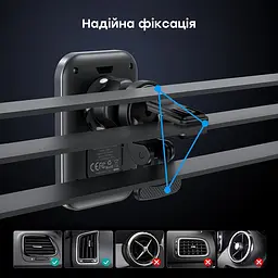 Автомобільний зарядний пристрій Choetech T206-F Black бездротова зарядка, магнітне кріплення (43-00138) - мініатюра 10