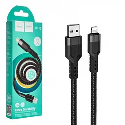 Кабель тато-тато USB - Lightning 1,2m HOCO U110 Чорний - мініатюра 2