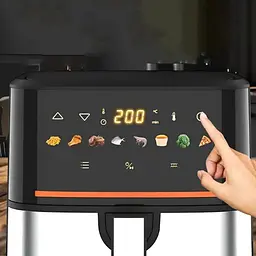 Аерофритюрниця безмасляна Luma Bella LB-60027 електрична 7.5л з сенсорним управлінням 2200Вт Чорний - мініатюра 3