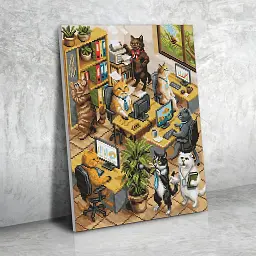 Алмазна мозаїка «Котячий офіс» - мініатюра 6