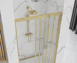 Душові двері Rea Alex 100 brushed gold REA-K2500, прозорий, золотий - мініатюра 6