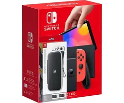 Ігрова консоль Nintendo Switch OLED model Neon Blue-Red + Чохол + Захисна плівка Carrying Case & Screen Protector - мініатюра 9