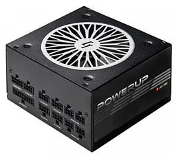 Блок живлення 650 Вт, Chieftec PowerUP, чорний, модульний, 80+ золотистий, Active PFC, 120 мм, 3xMolex/9xSATA/2x6+2-pin