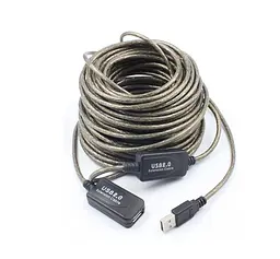 Кабель продовжувач USB 2.0 AM-AF, 20.0 м, активний
