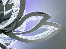 Люстра стельова LED Diasha 2455/6+3HR, 140W, 3200K-6500K, хром, сучасний стиль для дому - мініатюра 5