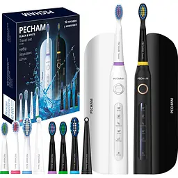 Електрична зубна щітка Pecham PC-084 Travel Set Black and White [123129] - мініатюра 2