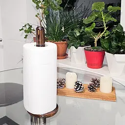 Тримач для паперових рушників дерев'яний темний H 30 cm, Woodly Коричневий 85906 - мініатюра 4