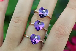 Кільце Xuping Jewelry сердечко Сваровскі синє р 18 золотисте - мініатюра 3