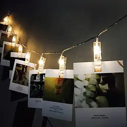Світлодіодна гірлянда One Led прищіпки для фото 10 led батарейка 2шт