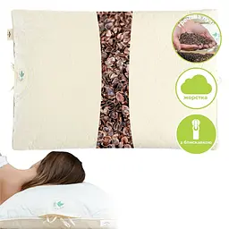 Подушка IDEIA 40x60 - Aromavita з гречаною лушпинням бавовна молочний - мініатюра 2