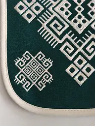 Ладунка з вишивкою смарагдова Орнамент, кишенька з вишивкою, гаман жіночий - мініатюра 2