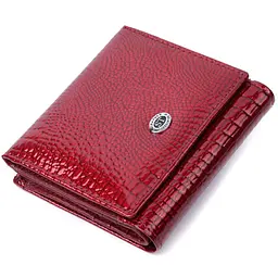 Компактний гаманець для жінок з натуральної шкіри лакованої ST Leather 22687 червоний - мініатюра 4