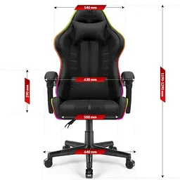 Комп'ютерне крісло Hell's Chair HC-1004 Black Led (тканина) - мініатюра 6