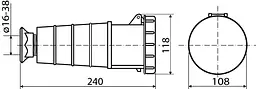 Розетка переносна P5 63А IP67 3P+N+PE ГП АСКО-УКРЕМ (A0080020009) - мініатюра 4