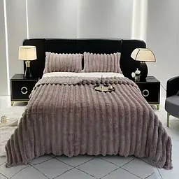 Плед Dushka Home Шарпей Смужка 7 см 21800 200х230 см сірий