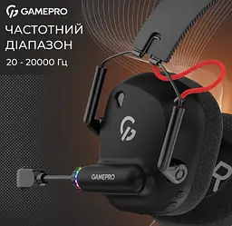 Ігрові навушники GamePro HSW-120-B Wireless Mercury Genesis Pro Black - мініатюра 9