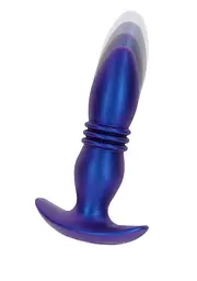 Анальная вибропробка TOYJOY Thrusting Vibr Plug, 15,5 см, синий