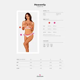 Еротичний комплект Obsessive Heavenlly 2-pcs cupless set M/L, відкриті груди, з доступом - мініатюра 5