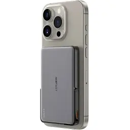 Універсальна мобільна батарея Acefast Magnetic Wireless 5000mAh 18W PD,QC3.0 USB-C In/Out,with holder ультра тонкий M16 Black (6974316283997)