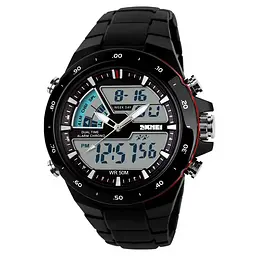 Чоловічий годинник Skmei 1016 Shark Black З червоною облямівкою