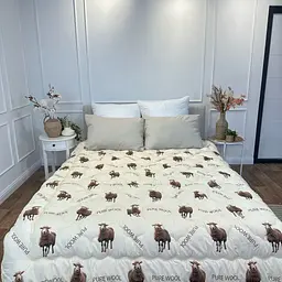 Ковдра двоспальна з овечої вовни Arda Pure wool 21434 175х215 см бежева - мініатюра 4