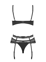 Комплект білизни Obsessive Heartina L/XL чорний - мініатюра 6