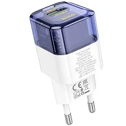 МЗП Hoco C131A Platium PD30W+QC3.0 (1USB-A/1C) Transparent blue