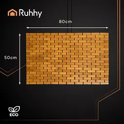 Бамбуковий килимок для ванної кімнати RUHHY 26048 80×50 см натуральна підстилка з антиковзким покриттям - мініатюра 10