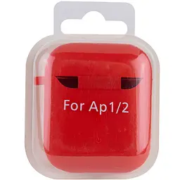 Силіконовий футляр з мікрофіброю для навушників Airpods 1/2 Червоний / Red - мініатюра 5